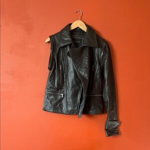 RW&Co Quilted Black Leather Jacket/Vest